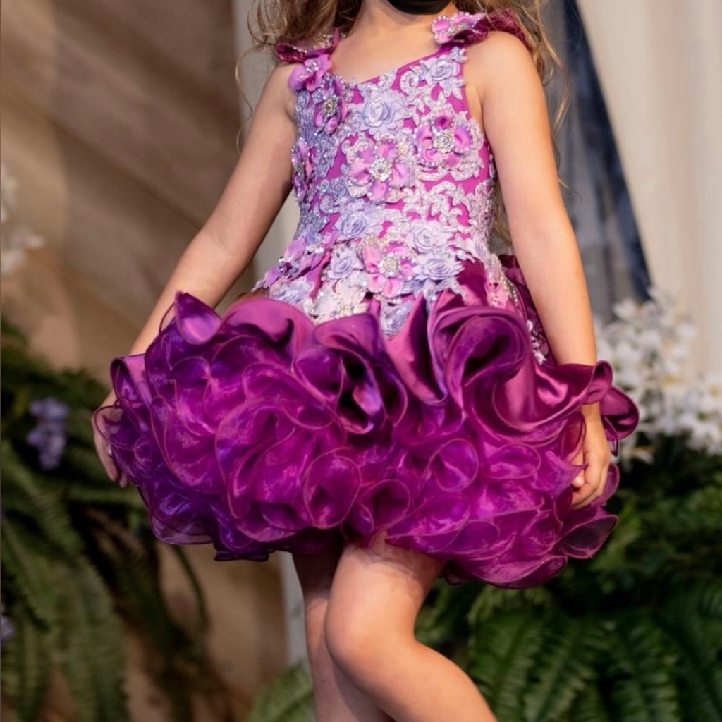 3-4t Cupcake Pageant Dress. Purple With Matching Bow